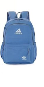 Blue Adidas backpack with multiple compartments
