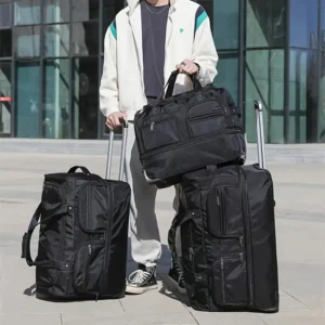 3-Piece Expandable Travel Duffel Luggage Set with Wheels