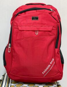 Red Fashion Sport backpack with front zip pockets and padded straps